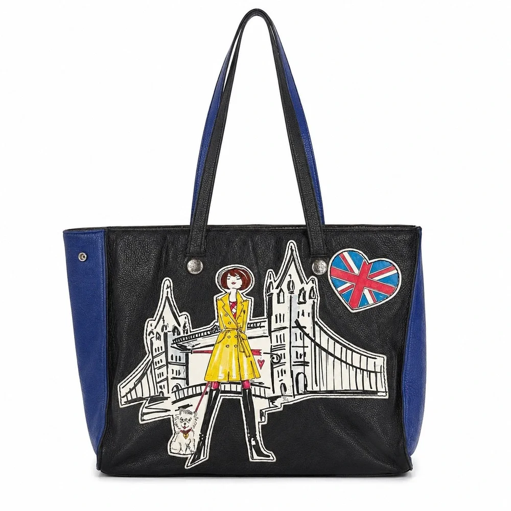Brighton Tom Clancy Fashionista Shopper Tote Womens Large Black Blue London